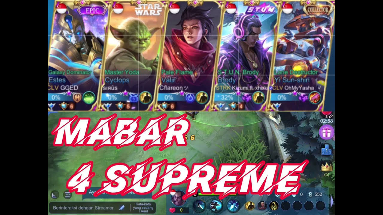 Gameplay Mabar bareng 4 Supreme #mlbb #mabarrank #mabarmobilelegends  #mobilelegend #topglobal