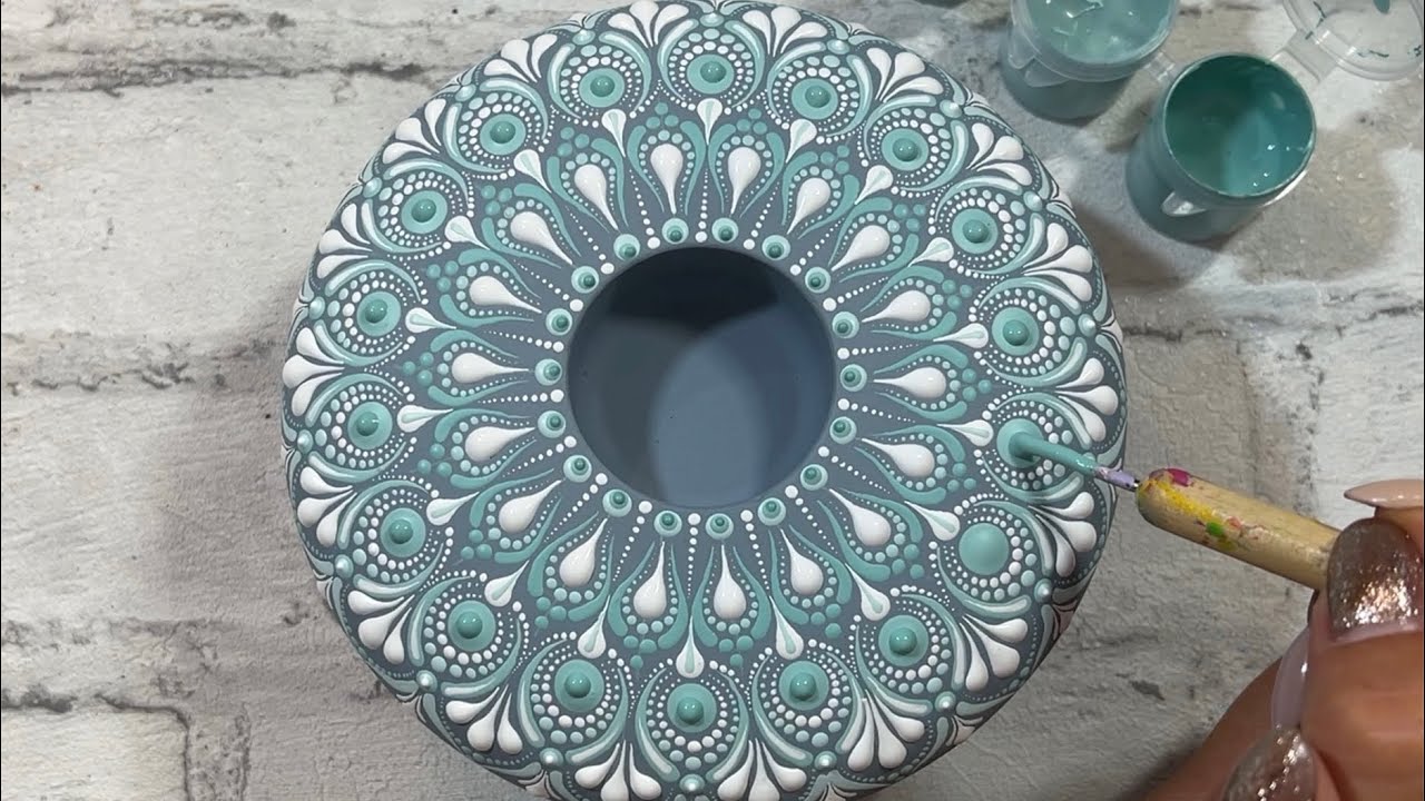 Tealight Holder Painting | Dot Art Mandala Painting | Satisfying Art Process | Dot Painting Video