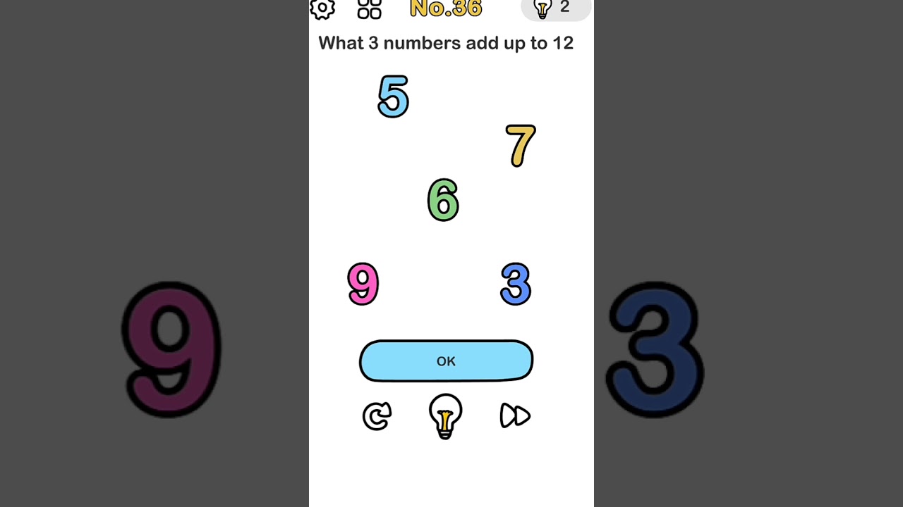 #Brainoutlevel36- what 3 number ad up to 12 answer Brain out level 36