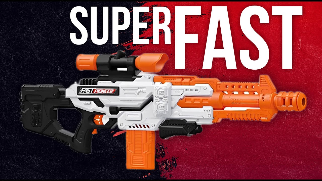 Big Size Automatic Toy Gun Unboxing & Testing. Fast Pioneer