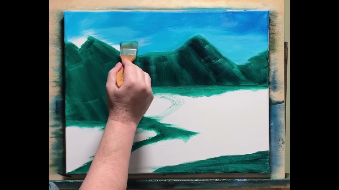 Water Mixable Oil Paints;  Real Time Landscape Painting Video