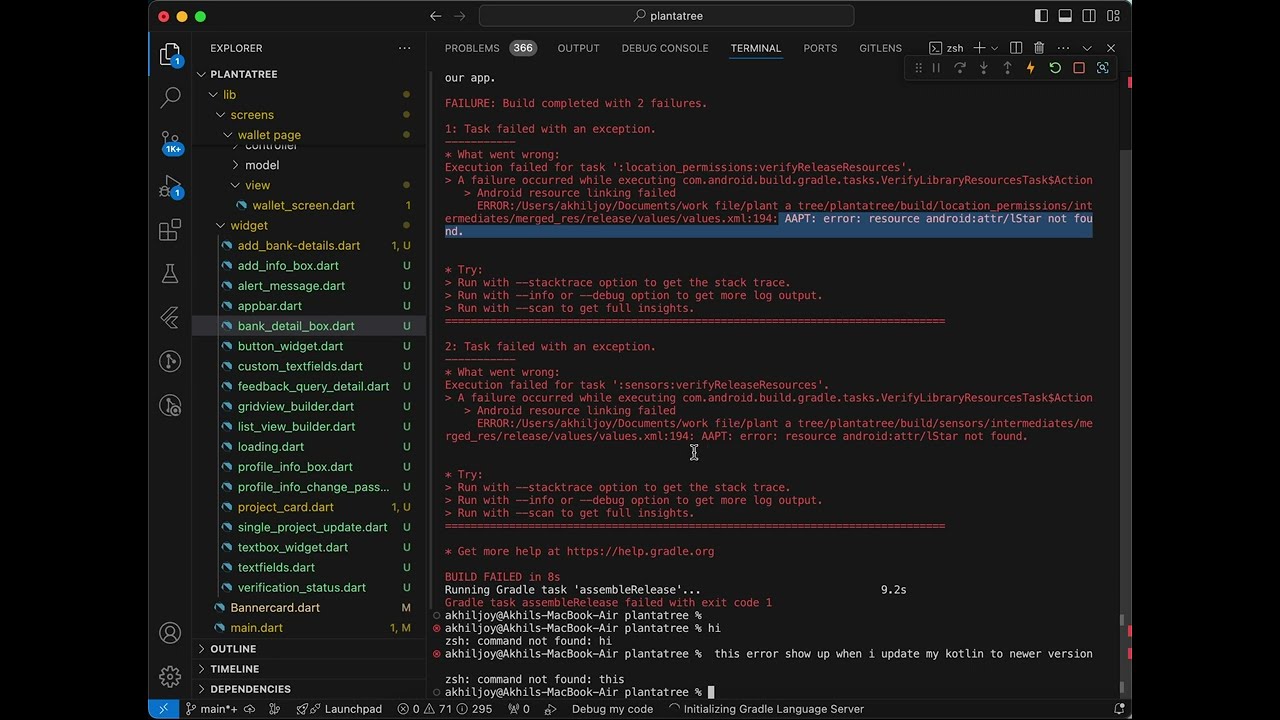 flutter. AAPT: error: resource android:attr/lStar not found.