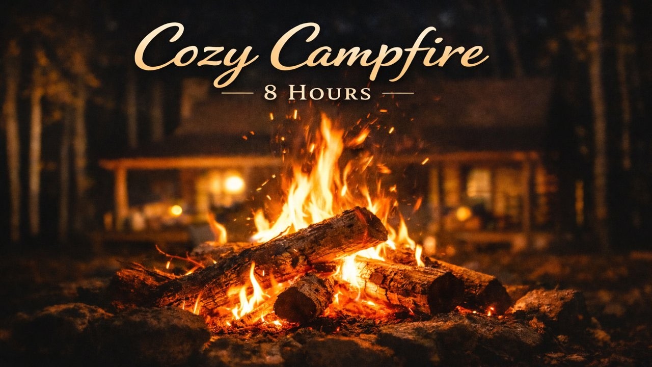 Fireplace Sounds 8 Hours | Black Screen Sleep Ambience 모닥불 불멍