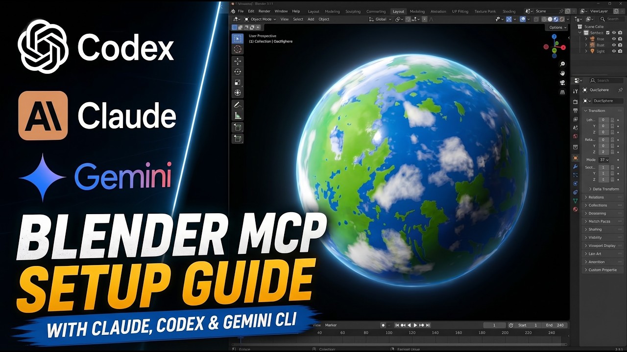 How to Setup Blender MCP with Claude, Codex & Gemini CLI