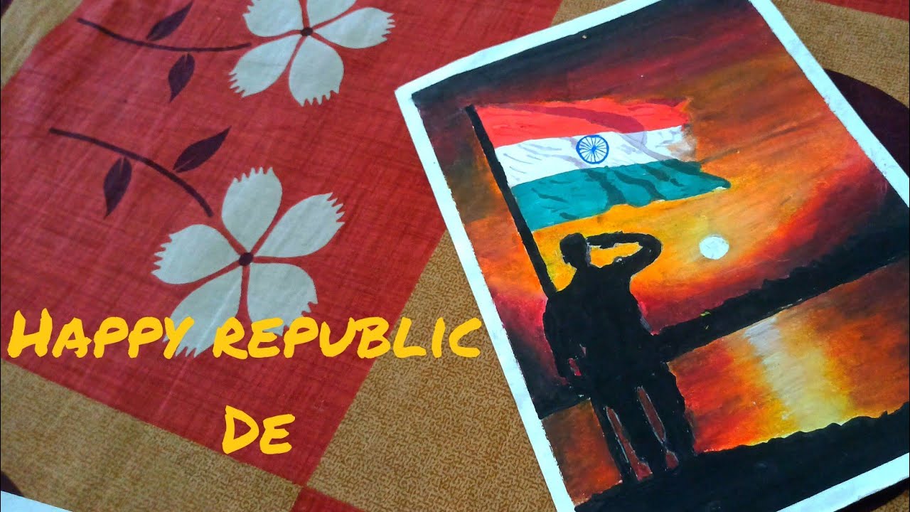   Easy Drawing for republic day from oil pastels 