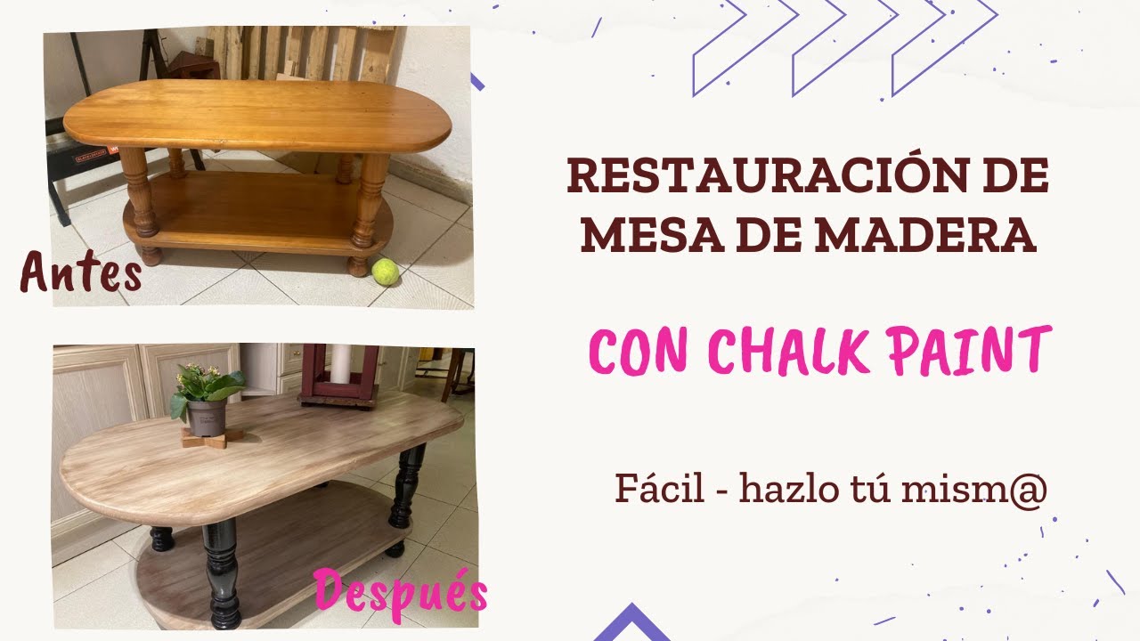 Cómo pintar una mesa de madera🪵usando Pintura a la Tiza🖌️y Técnica Vintage