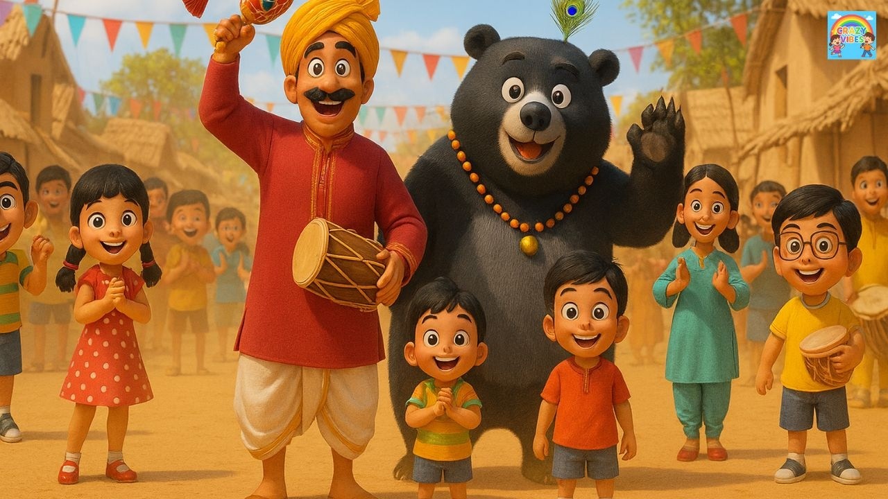 Kalu Madari Aaya 🐻 | कालू मदारी आया | Kids Hindi Poem | Hindi Rhymes | Baby Poem | Crazy vibes