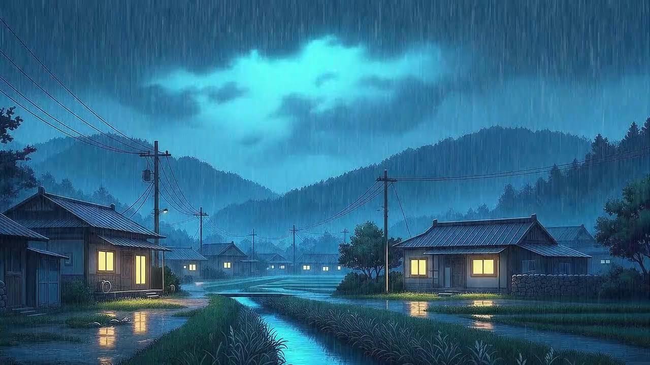 Rain Sounds & Lofi for Work in a Soft Korean Night When You Can’t Focus 😌