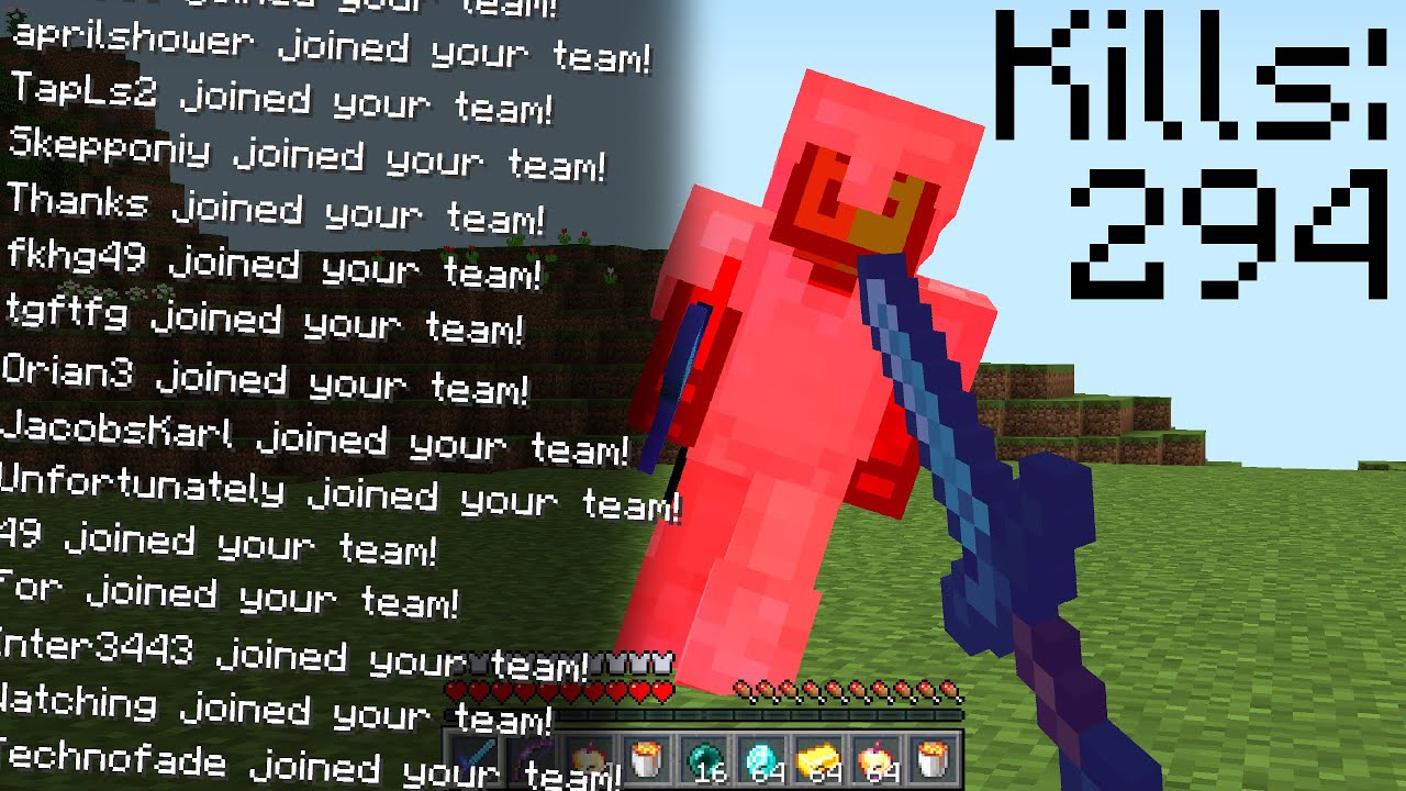 Minecraft UHC but if you ELIMINATE a player, they join your TEAM.