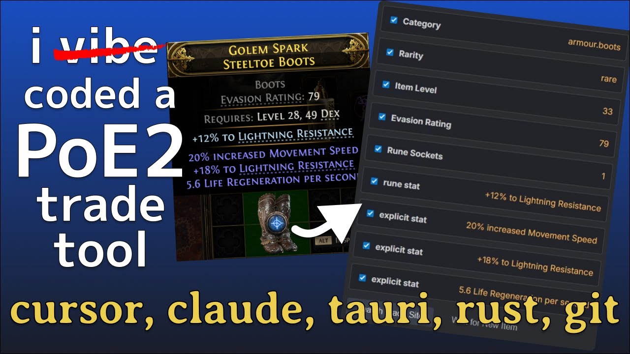 How To Make a Path of Exile 2 Trade Tool With AI - Using Cursor, Claude, Tauri, Rust, and Git