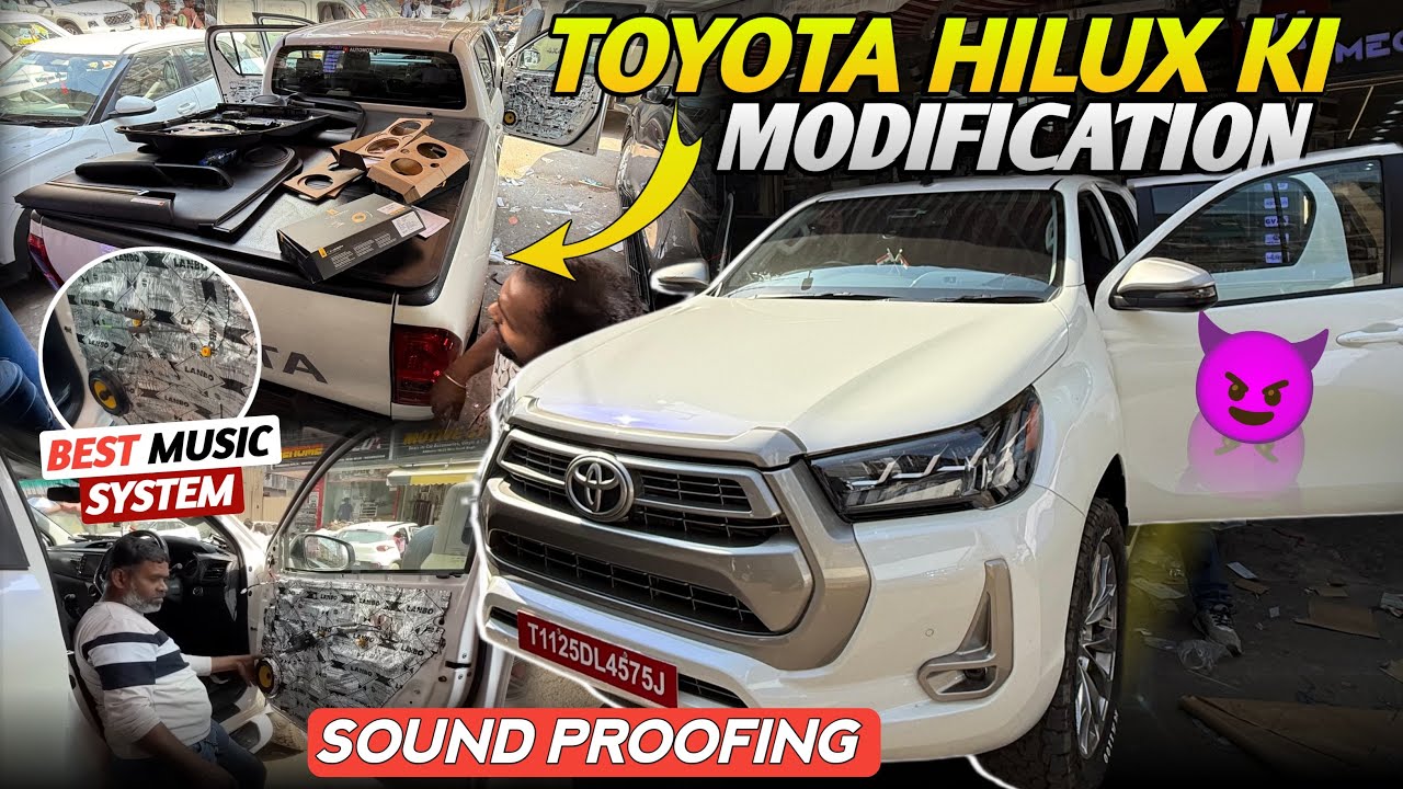 HILUX Pahuchi Karolbagh For Modification | Best Music Upgrade For HILUX | Sound Damping | #hilux 