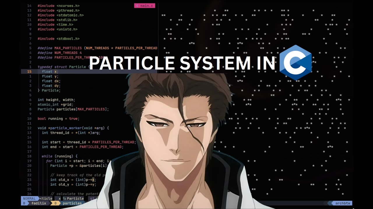 i coded a particle system in C...