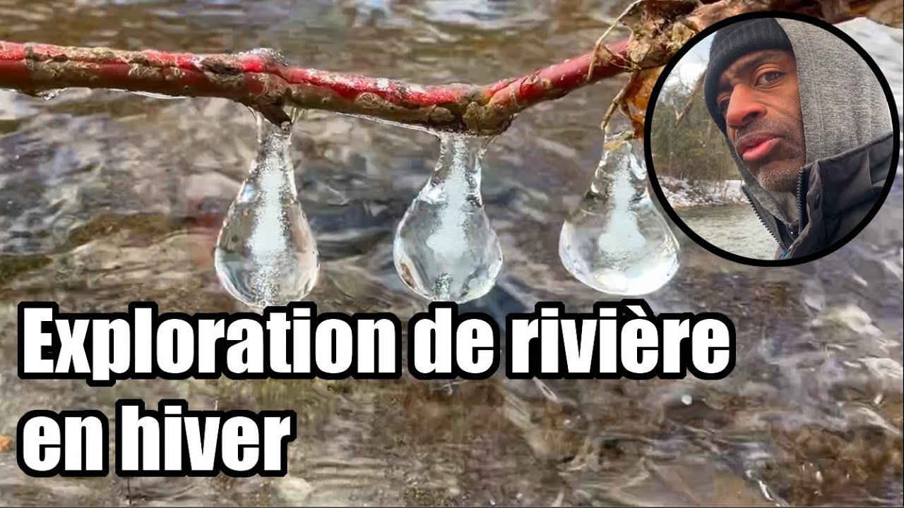 Exploration: Recherche au trésor sur le bord d'une rivière en hiver