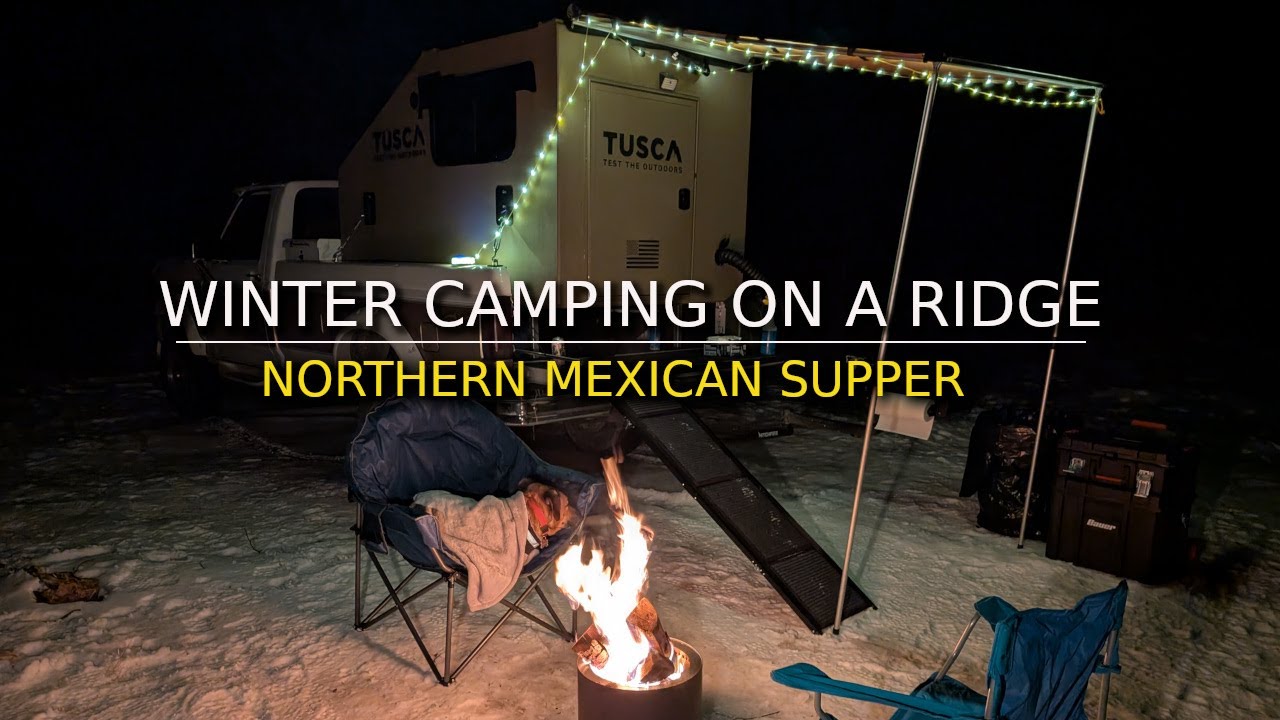 Truck Camping in My HitchHiker | Mild Winter Day, Snowy Woods & Cooking Mexican Discada