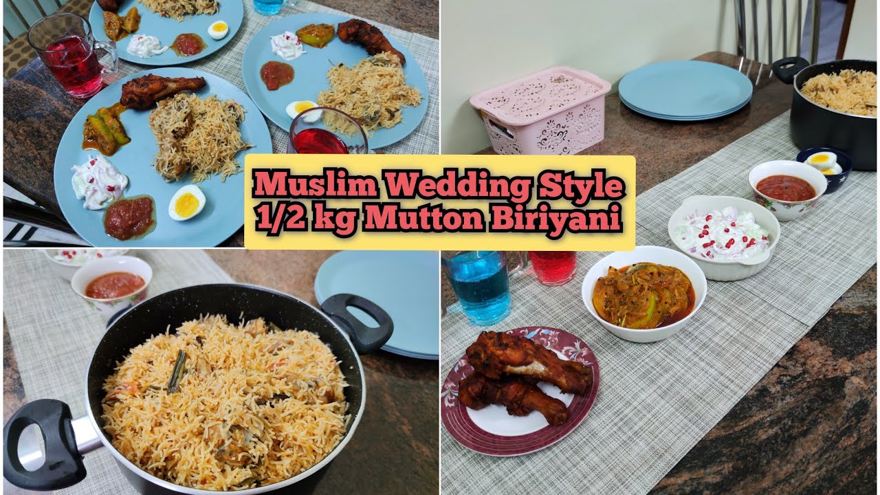 Muslim Wedding Style 1/2 kg Mutton Biriyani, Ennai Kathrika & Chicken 65
