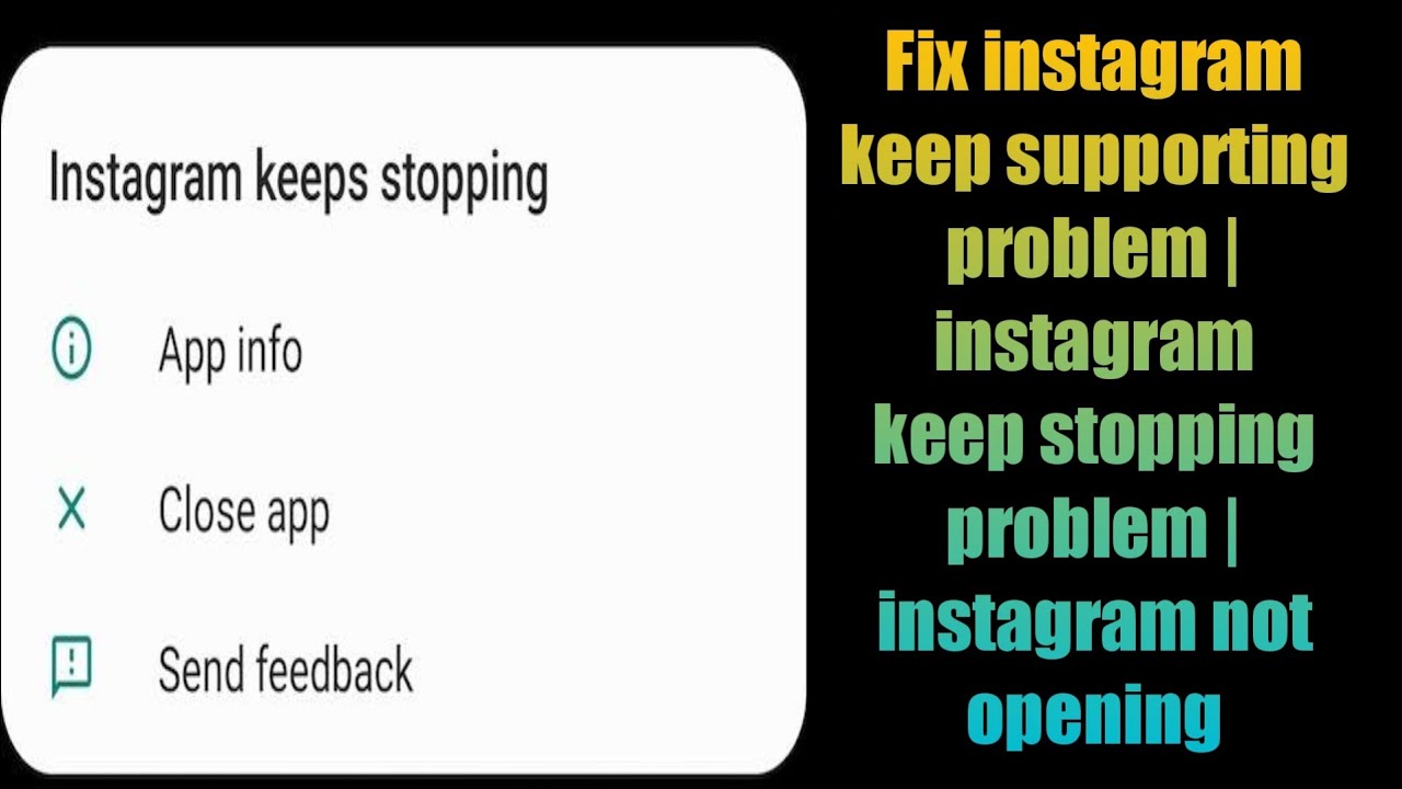 Fix instagram keep supporting problem | instagram keep stopping problem | instagram not opening
