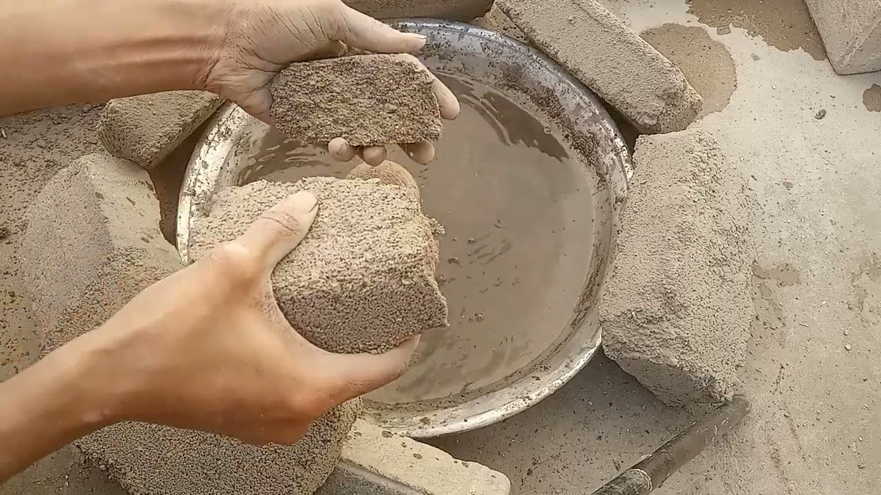 Grety crumbling 💦 dry sand cement satisfying videos 