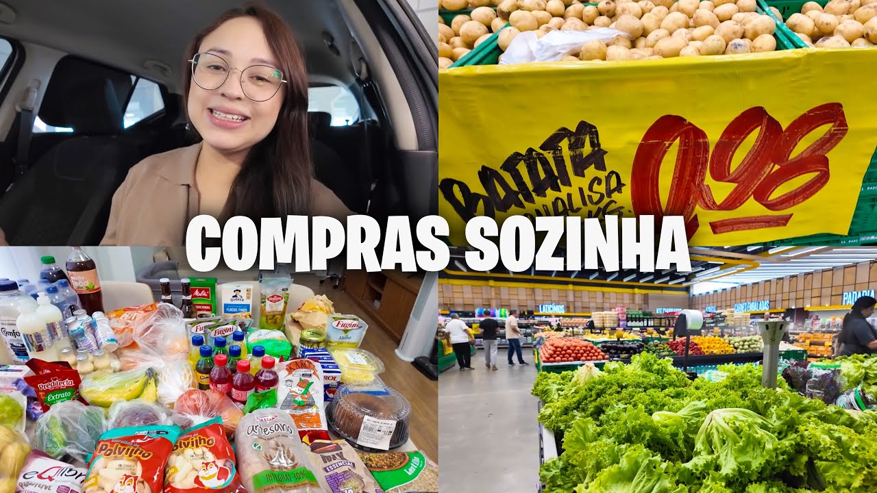 FUI AS COMPRAS NO MERCADO SOZINHA | MOSTRANDO TUDO COM VALORES ✨