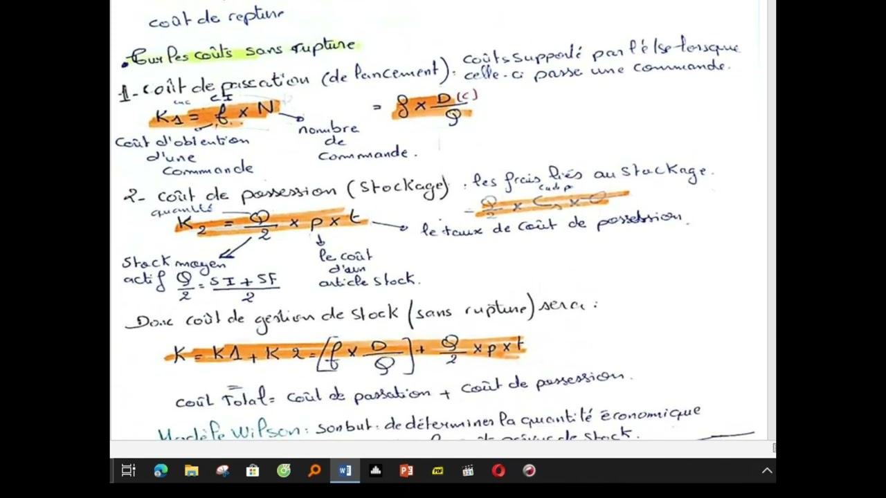 Contrôle de gestion , S6  Partie Budgétaire : Budget d'approvisionnement 1/3
