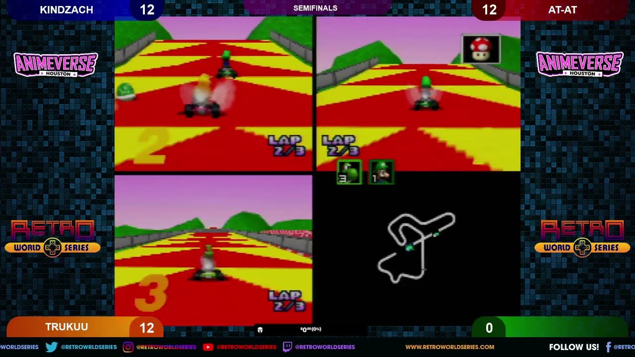 KindZach vs AT-AT vs TruKuu (Semifinals) - Mario Kart 64 - Animeverse Houston 2026