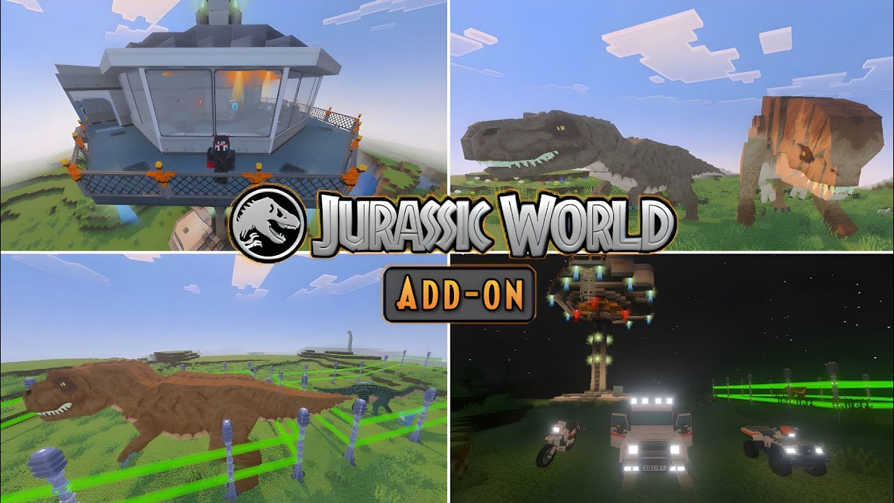 Jurassic World Add-on: Rebirth Update Added Minecraft PE || Bedrock