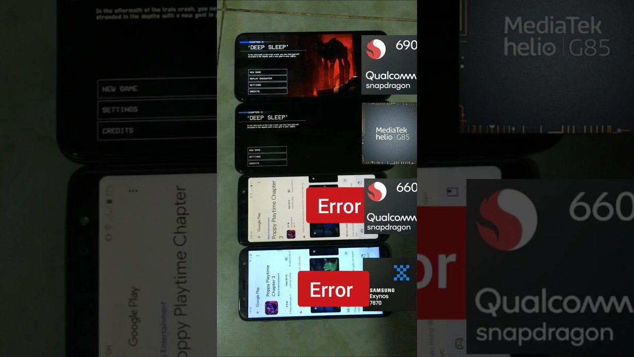 Test Game Poppy Playtime 3 - Snapdragon 690 vs Helio G85 vs Snapdragon 660 vs Exynos 7870 #shorts