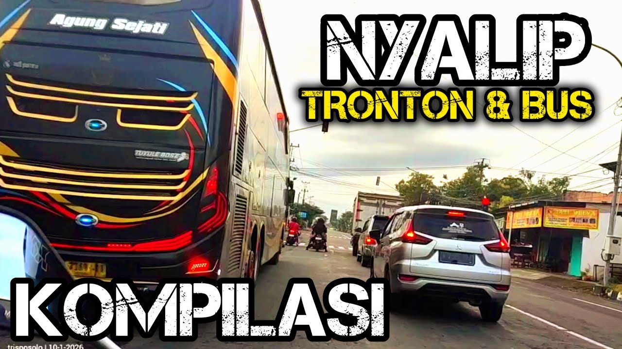 Kompilasi Nyalip Truk Tronton dan Bus AKAP Jalan Utama Solo-Wonogiri