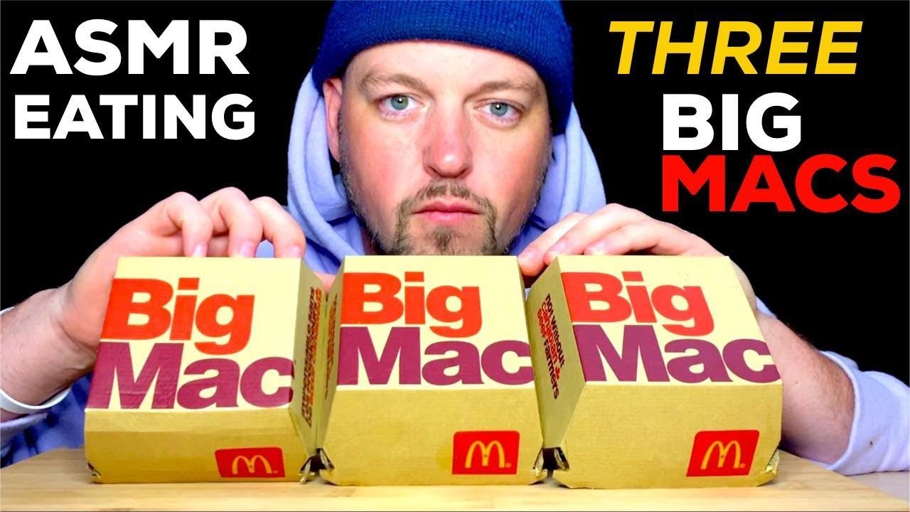 ASMR EATING THREE BIC MACS!