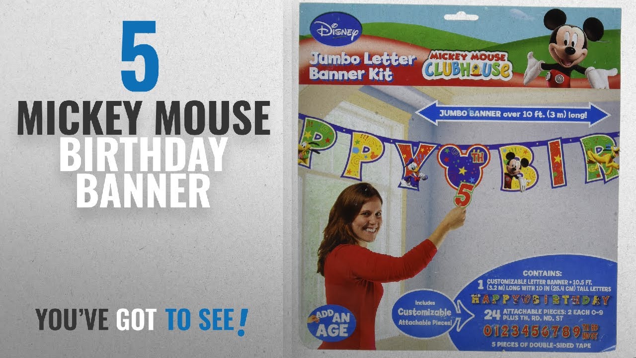 Top 10 Mickey Mouse Birthday Banner [2018]: Amscan Disney Mickey Mouse Birthday Party Add-An-Age
