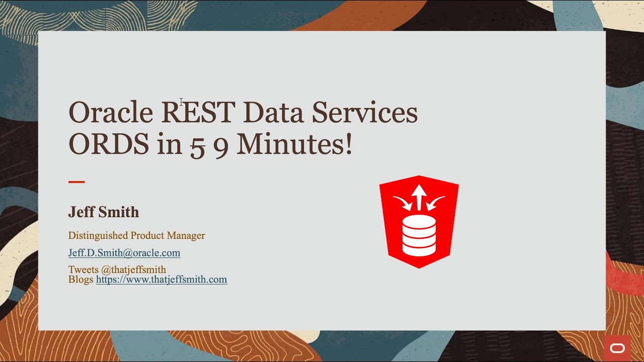 Oracle REST Data Services in '5' Minutes