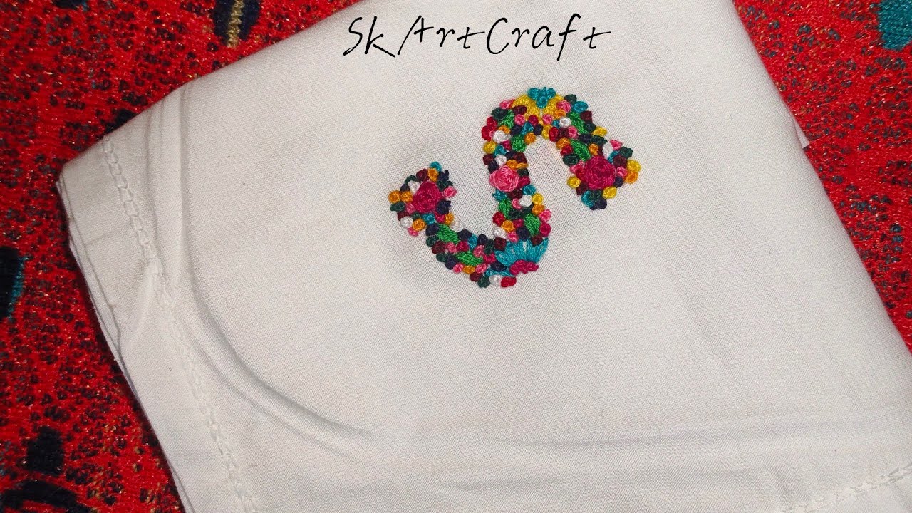Beautiful embroidery on handkerchief #embroidery #handmade #beginnersstitch #handembroidery#diy #art
