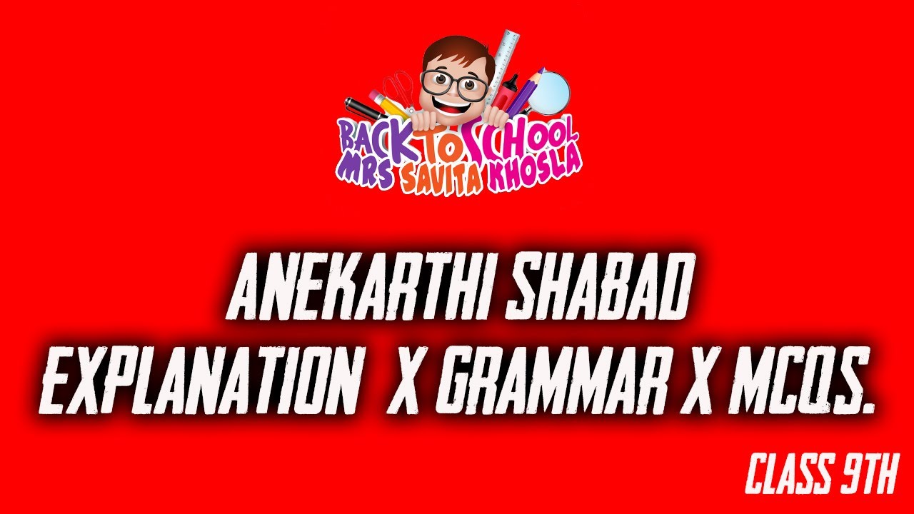 #anekarthishabd #Class9th #grammar #explanationmcqs #cbsencert || ANEKARTHI SHABAD Class 9 | Q/A