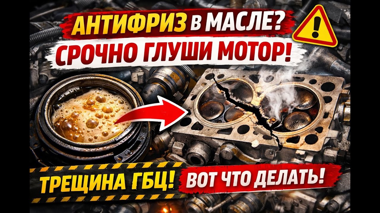 Увидел антифриз в масле? Срочно глуши мотор! Трещина ГБЦ