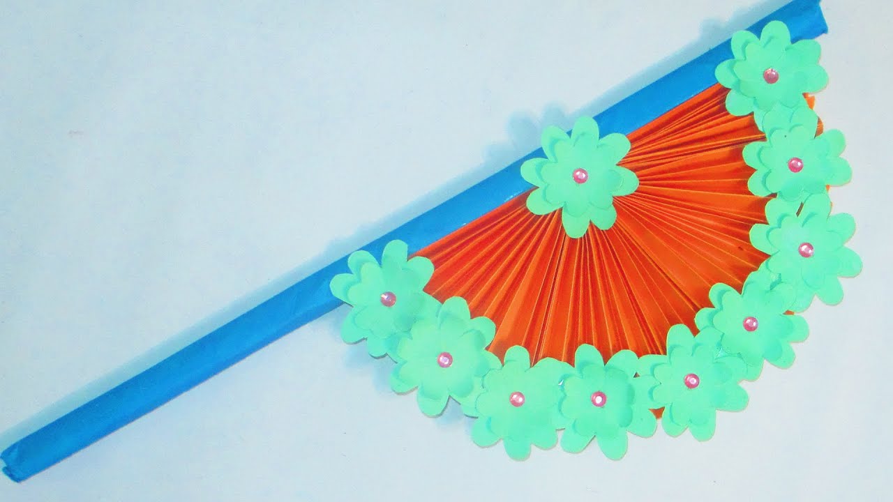 DIY Origami Hand Fan | How To Make Paper Hand Fan With Origami Paper | Paper Crafts