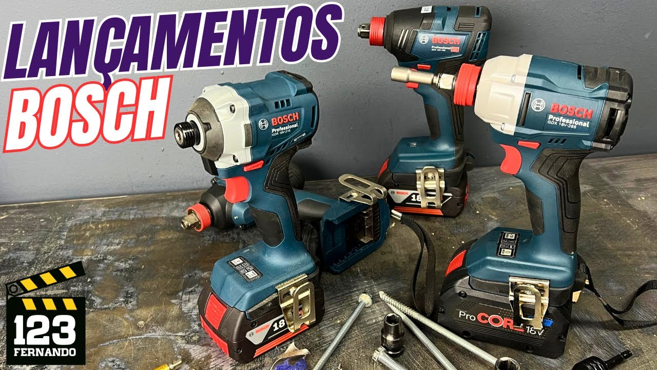 NOVOS MODELOS BOSCH, CHAVE DE IMPACTO GDX 18V285 E PARAFUSADEIRA DE IMPACTO GDR 18V215