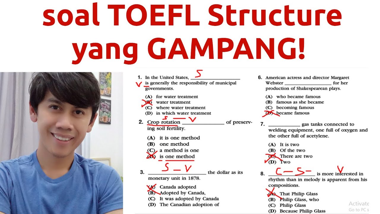 Pembahasan MUDAH Soal TOEFL STRUCTURE: one-clause sentences // Soal TOEFL dan Pembahasannya