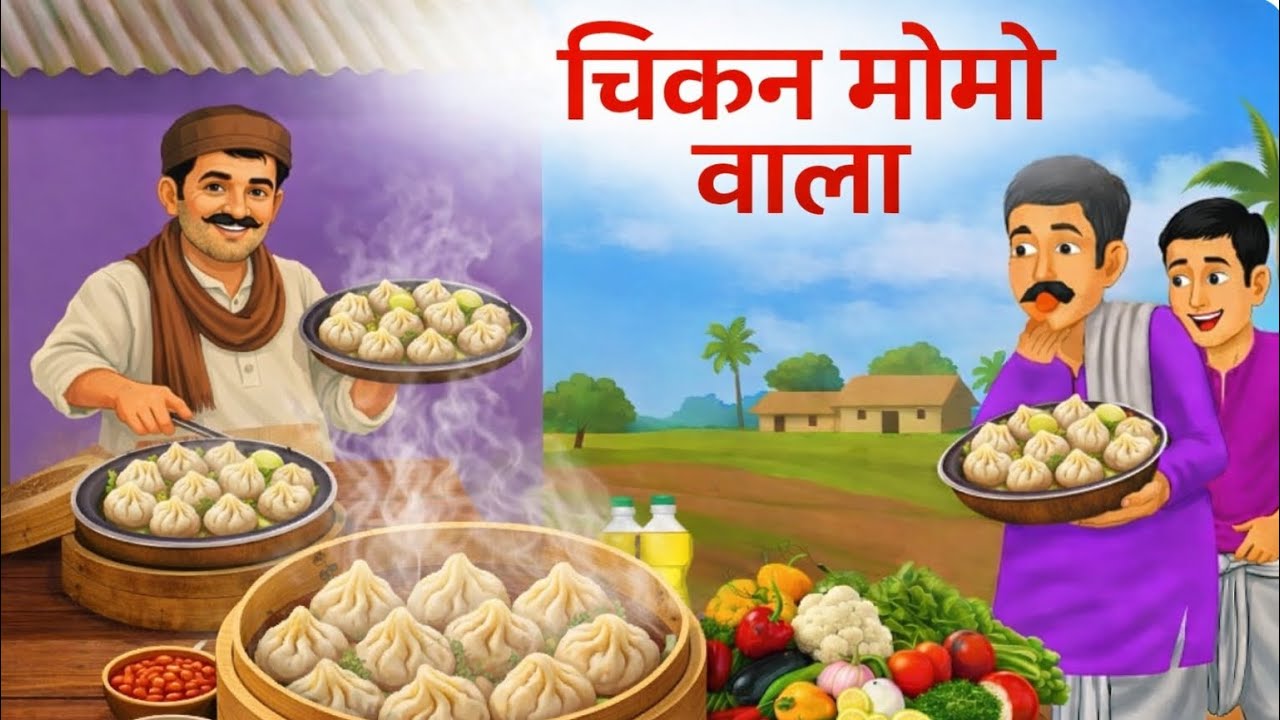 गांव के चिकन मोमोज | gaon ke chicken momos | moral stories | hindi kahani | bedtime story | kahaniya