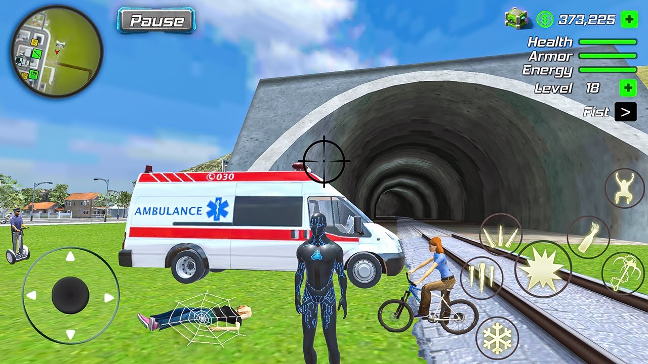 Black Hole Rope Hero Vice Vegas - Ambulance at Train Station #5 - Android Gameplay