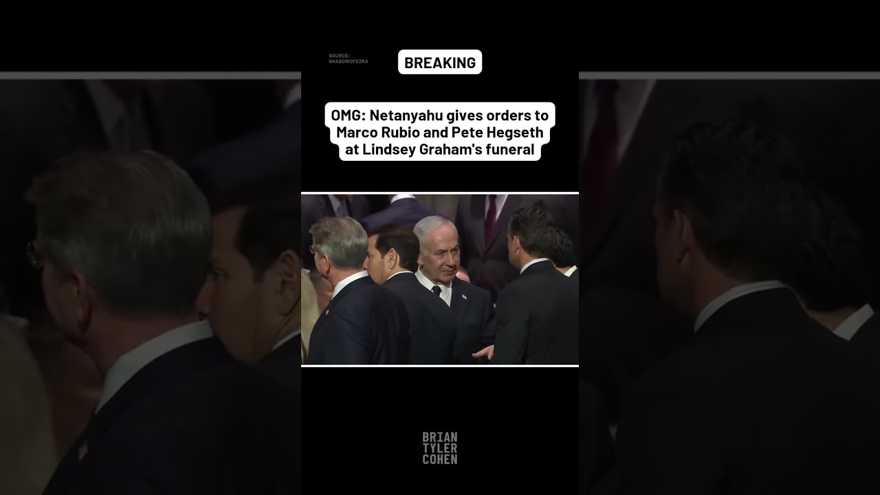 OMG: Netanyahu appears to give orders to Marco Rubio and Pete Hegseth at Lindsey Graham's funeral