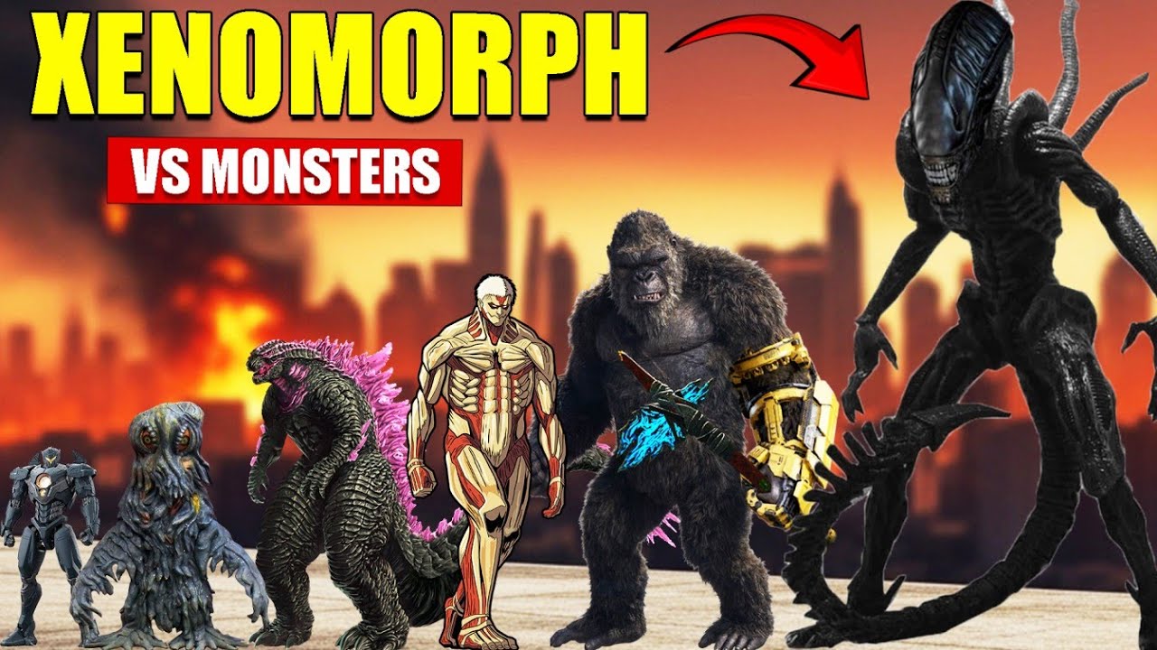 Xenomorph vs Giant Monsters | 3D Monster Size Comparison 2025