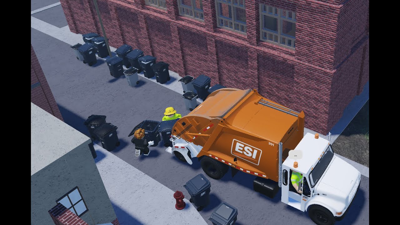 ESI Garbage truck sim - Alleyway cart line, ft. Cowasteprductions on Roblox & @LilGamerPerson-h5x
