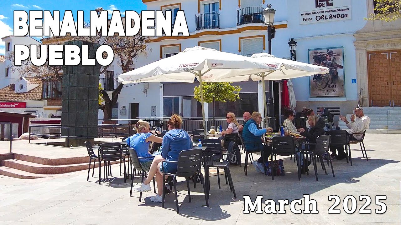 Benalmadena Pueblo Walking Tour Malaga Costa del Sol Spain March 2025 [4K]