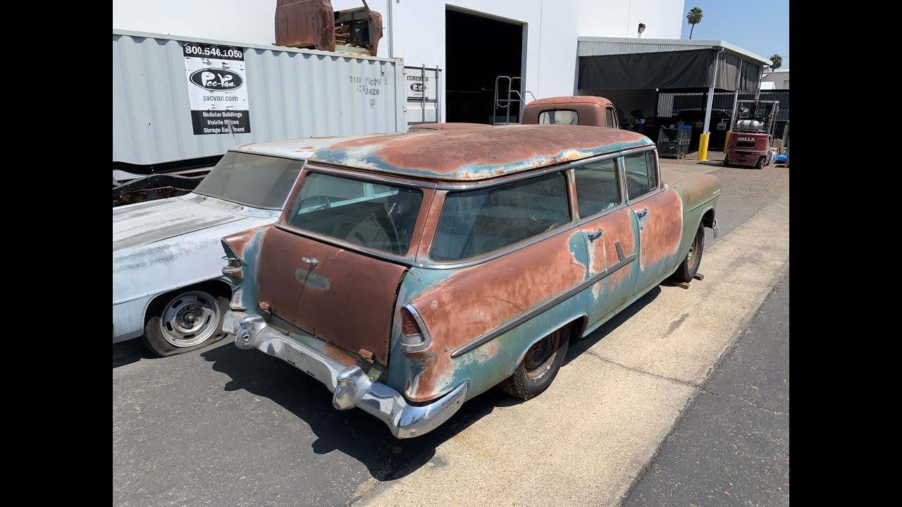 1955-1957 Chevy wagon spare tire delete, tailgate, filler panel installation for a larger fuel tank