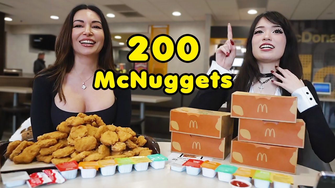 Emiru and Alinity Attempt to Eat 100 McNuggets Each + Chilling at Alinity's House