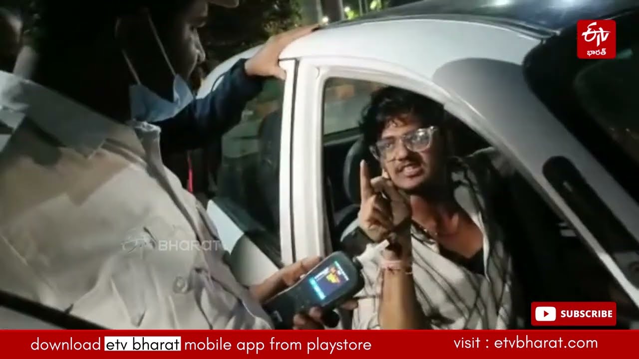 మందుబాబు హల్ చల్ || Banjarahill Drunk and Drive Man Halchal || Drunk and Drive Test ||Traffic Police