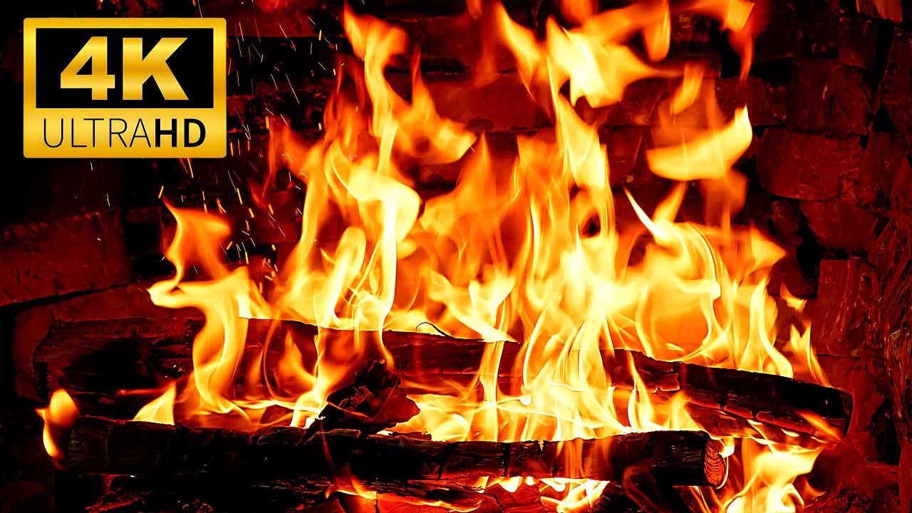 Cozy Night with Super Relaxing Fireplace 4K UHD🔥3 Hours of Cozy Firewood & Crackling Fire Sounds