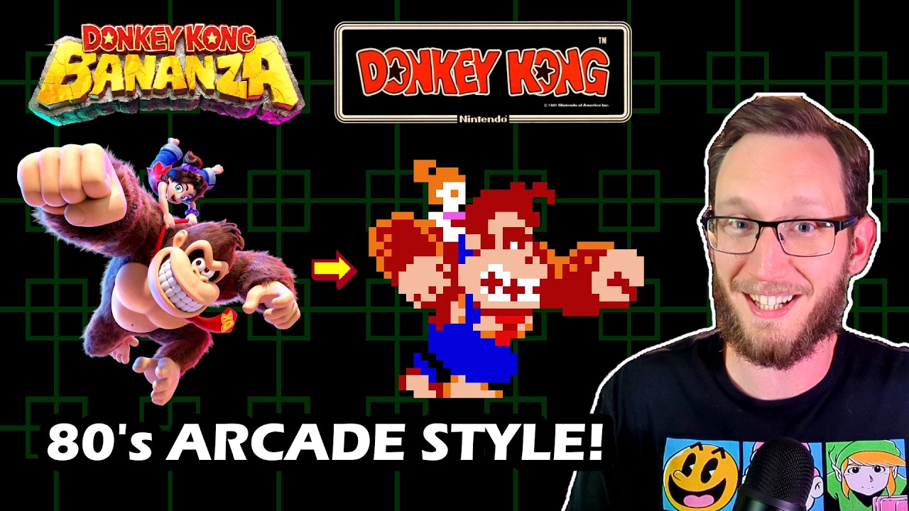 Donkey Kong Bananza НО это ретро-аркадная пиксельная графика 80-х!