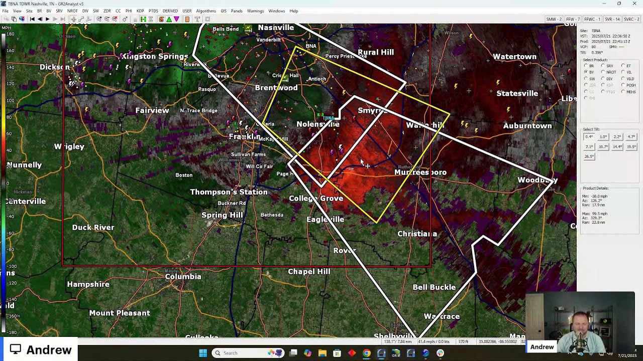 Storm Coverage for July 21, 2025