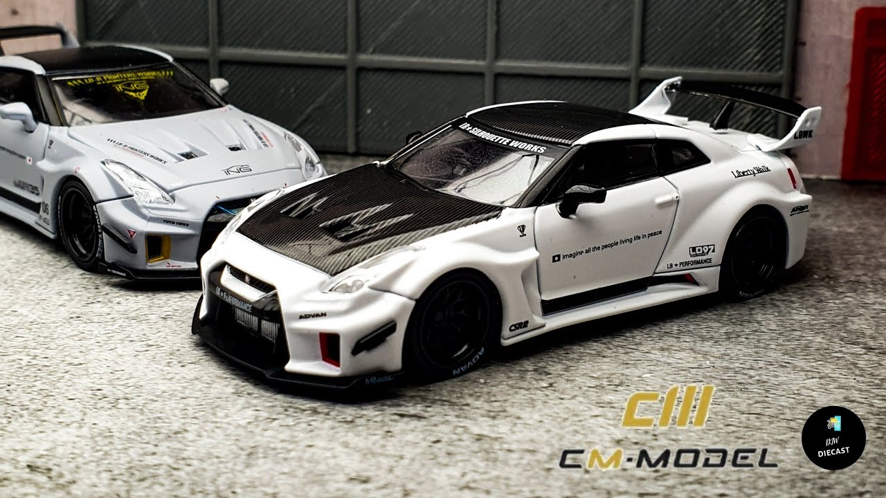 Nissan GT-R R35 LB Silhouette Works LBWK White by CM Model 1/64 | UNBOXING and REVIEW