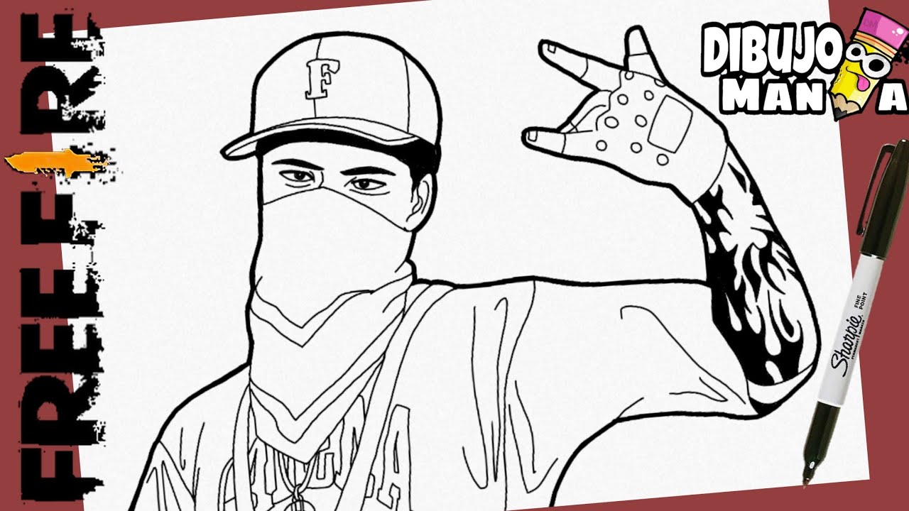 COMO DIBUJAR EL PASE HIP-HOP DE FREE FIRE / DIBUJOS DE FREE FIRE /